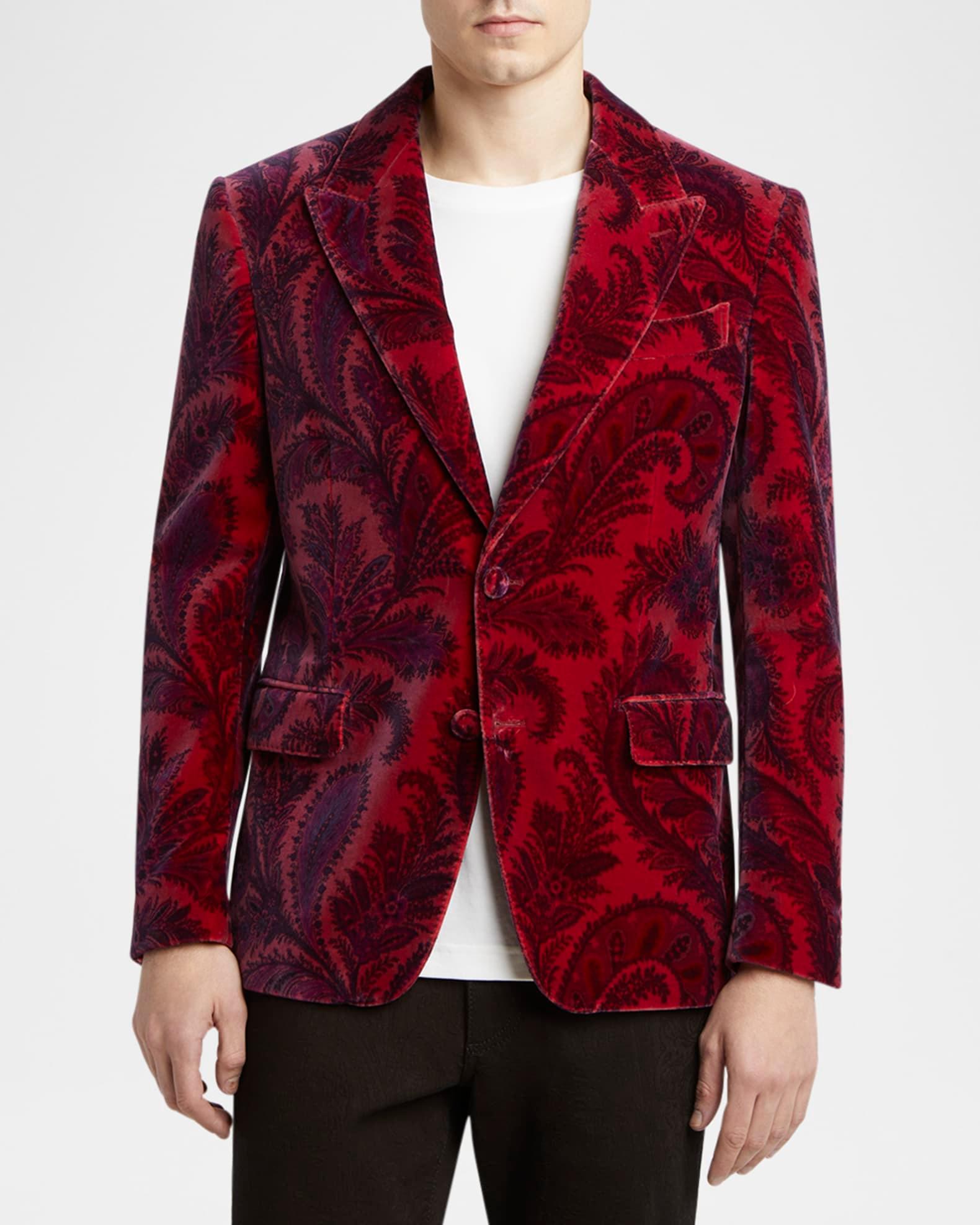 Men's Velvet Paisley Evening Jacket Product Image