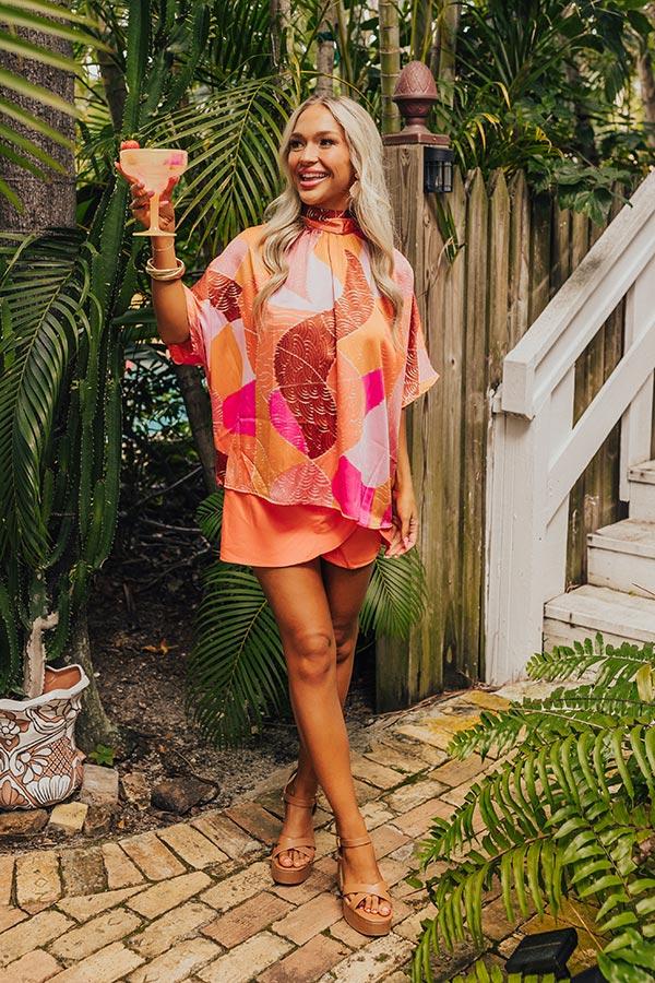 Date Night In Venice Shift Top in Orange Product Image