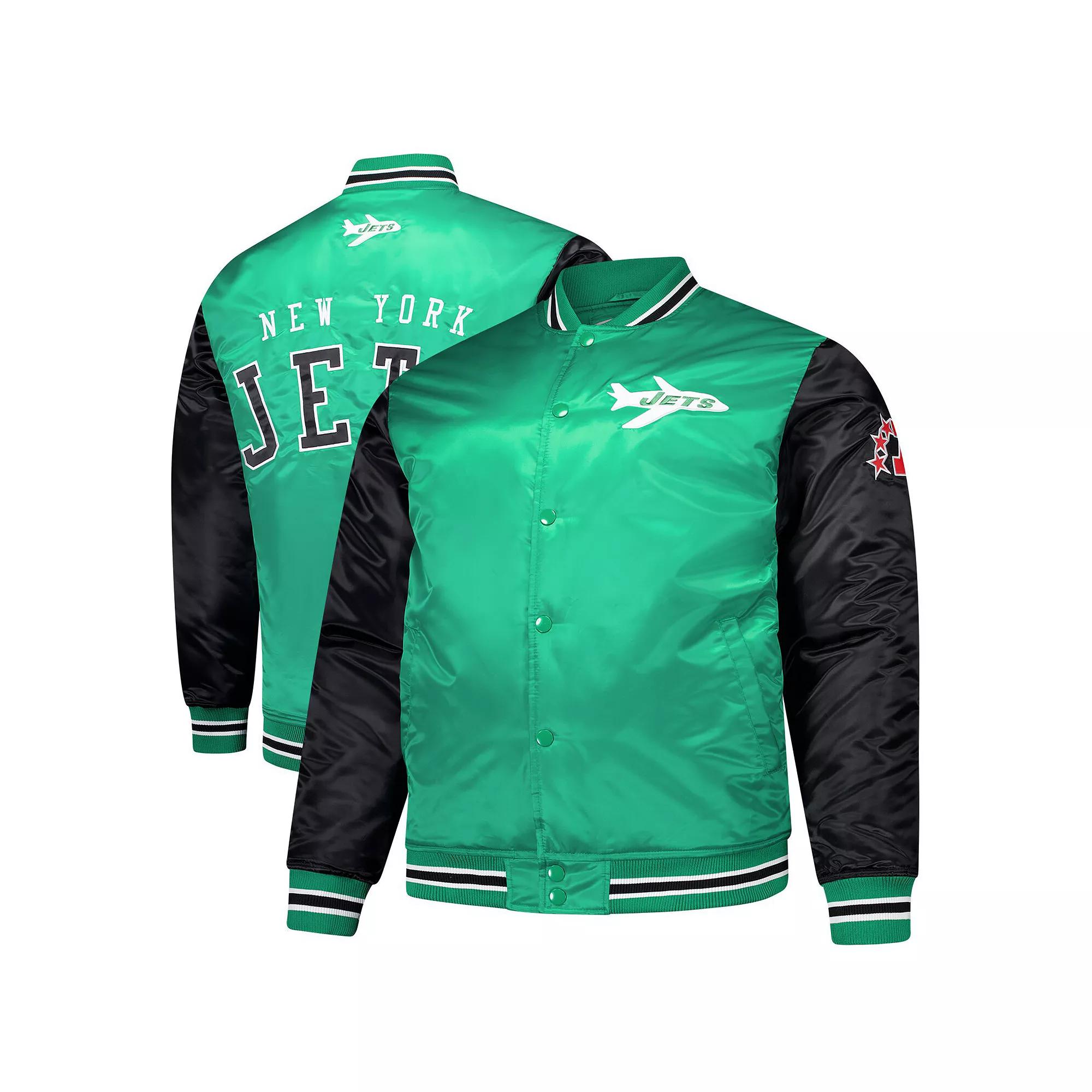 Men's Mitchell & Ness Kelly Green New York Jets Team Satin Jacket,  Product Image