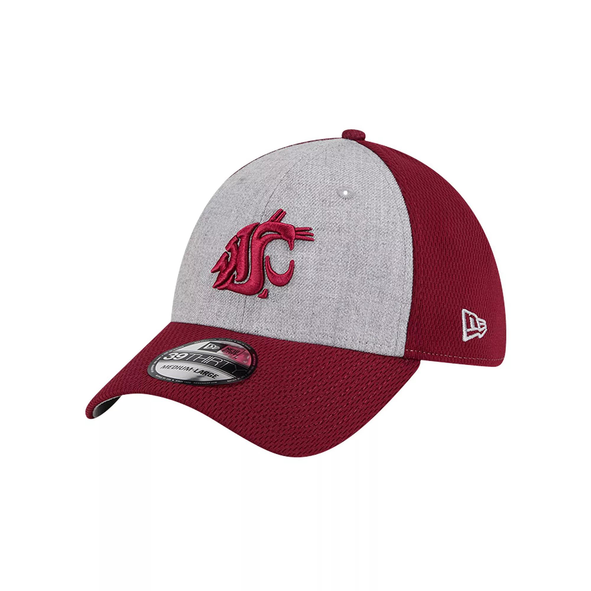 Men's New Era Heather Gray/Crimson Washington State Cougars Two-Tone 39THIRTY Flex Hat, Size: Medium/Large, Wsc Grey Product Image