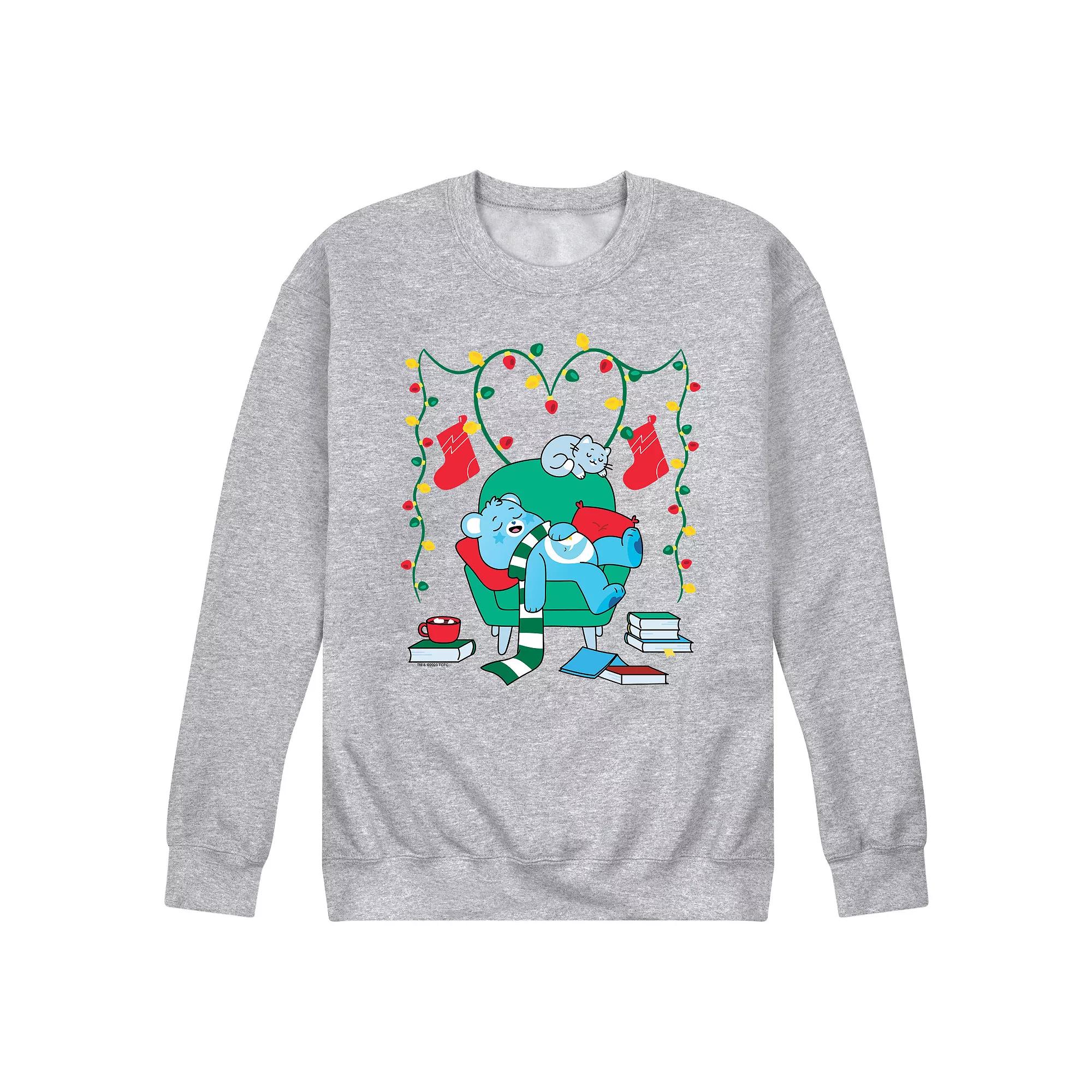 Men's Care Bears Cozy Christmas Graphic Fleece Pullover,  Product Image