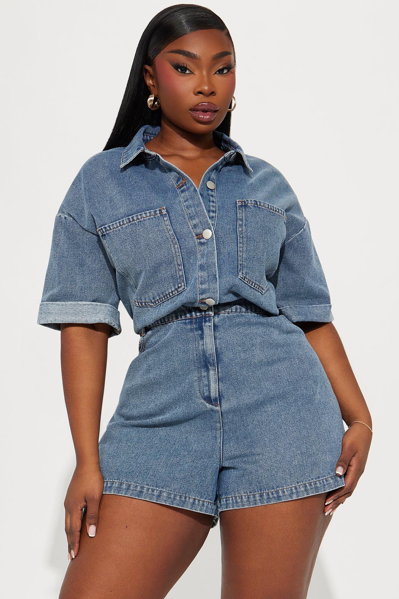 Everyday Denim Romper - Light Wash Product Image