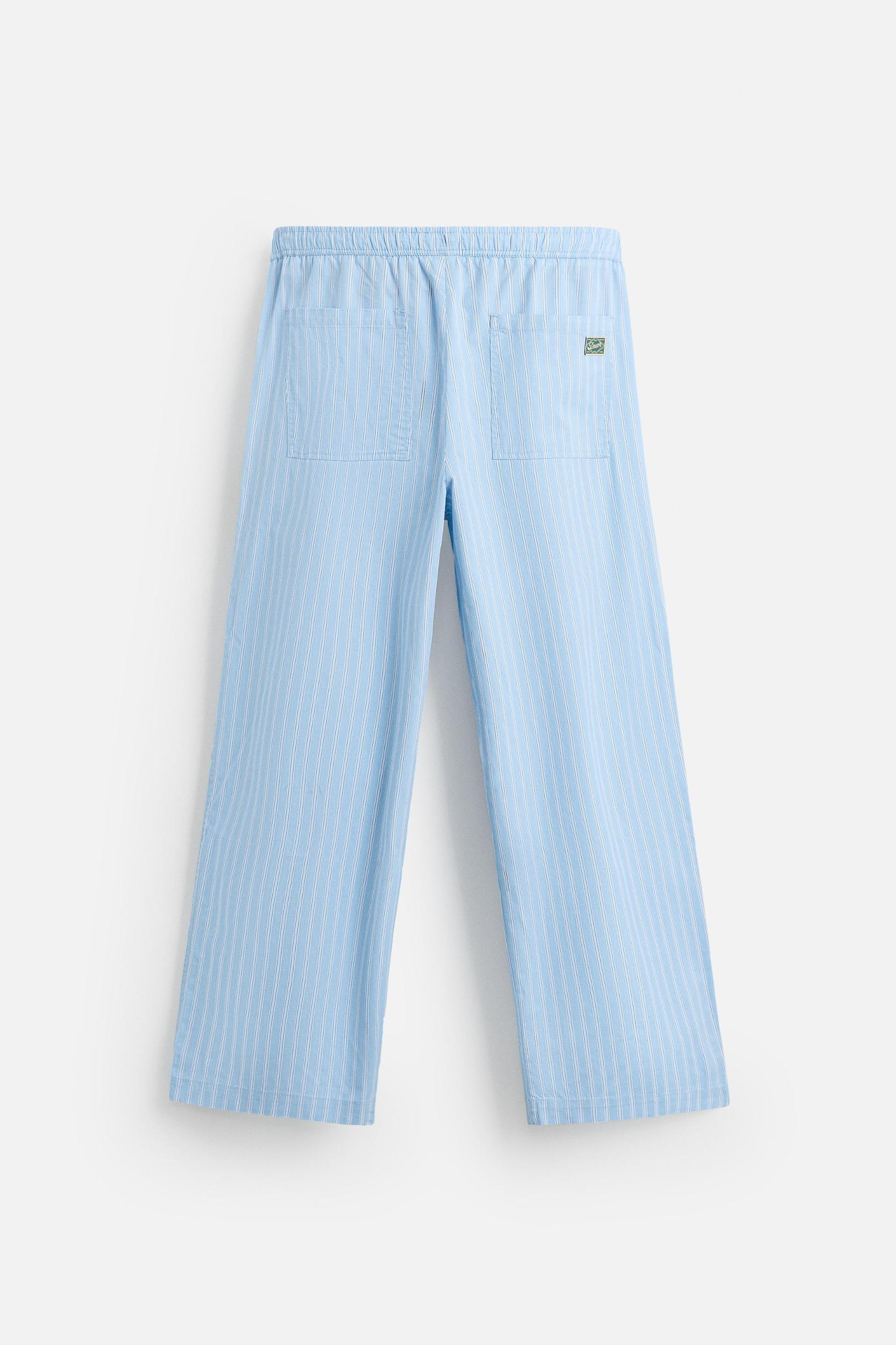 STRIPED TEXTURED PANTS Product Image
