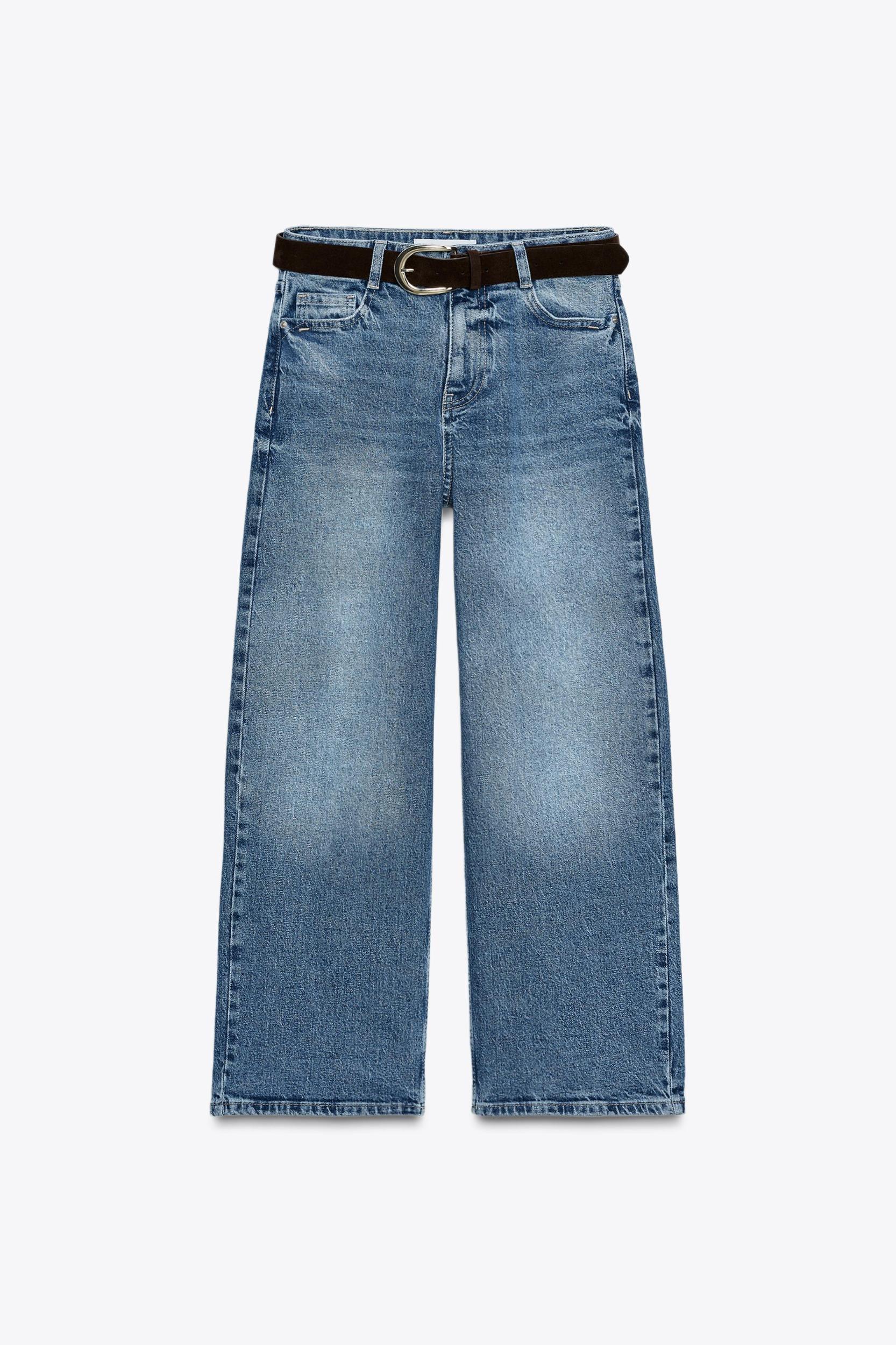 Z.10 HIGH-WAISTED BELTED CULOTTE JEANS Product Image