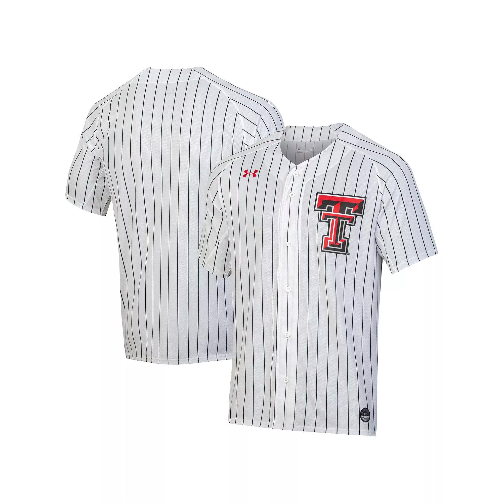 Men's Under Armour White Texas Tech Red Raiders Softball Button-Up Jersey,  Product Image