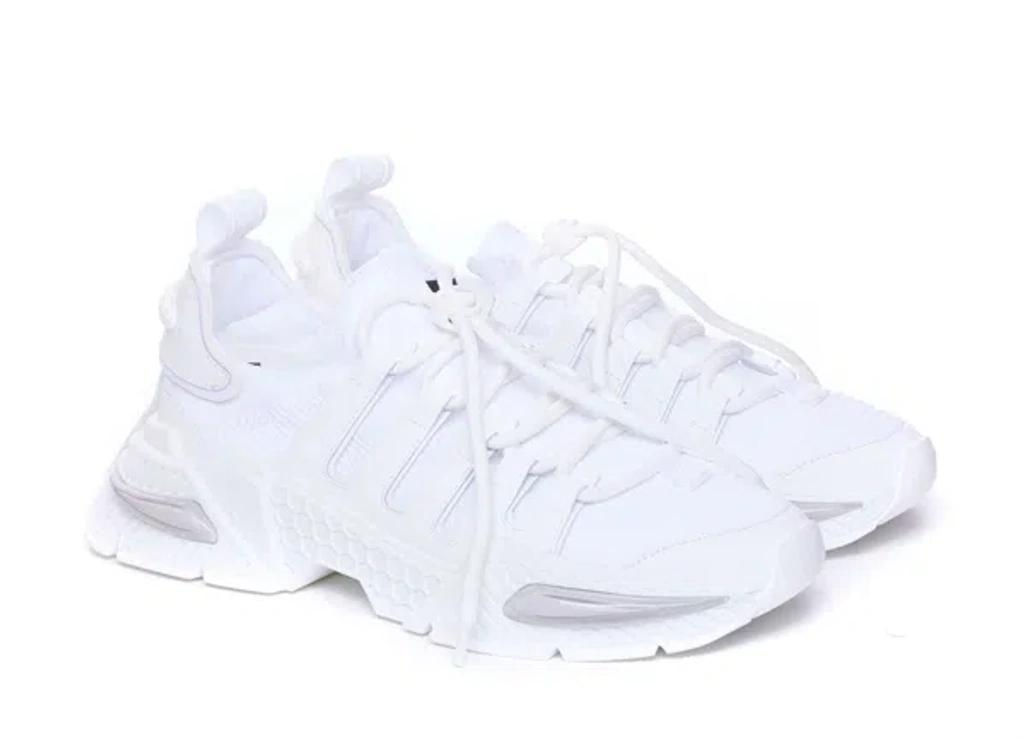 DOLCE & GABBANA White Sneakers With Modern Silhouette And Unique Lacing System Product Image