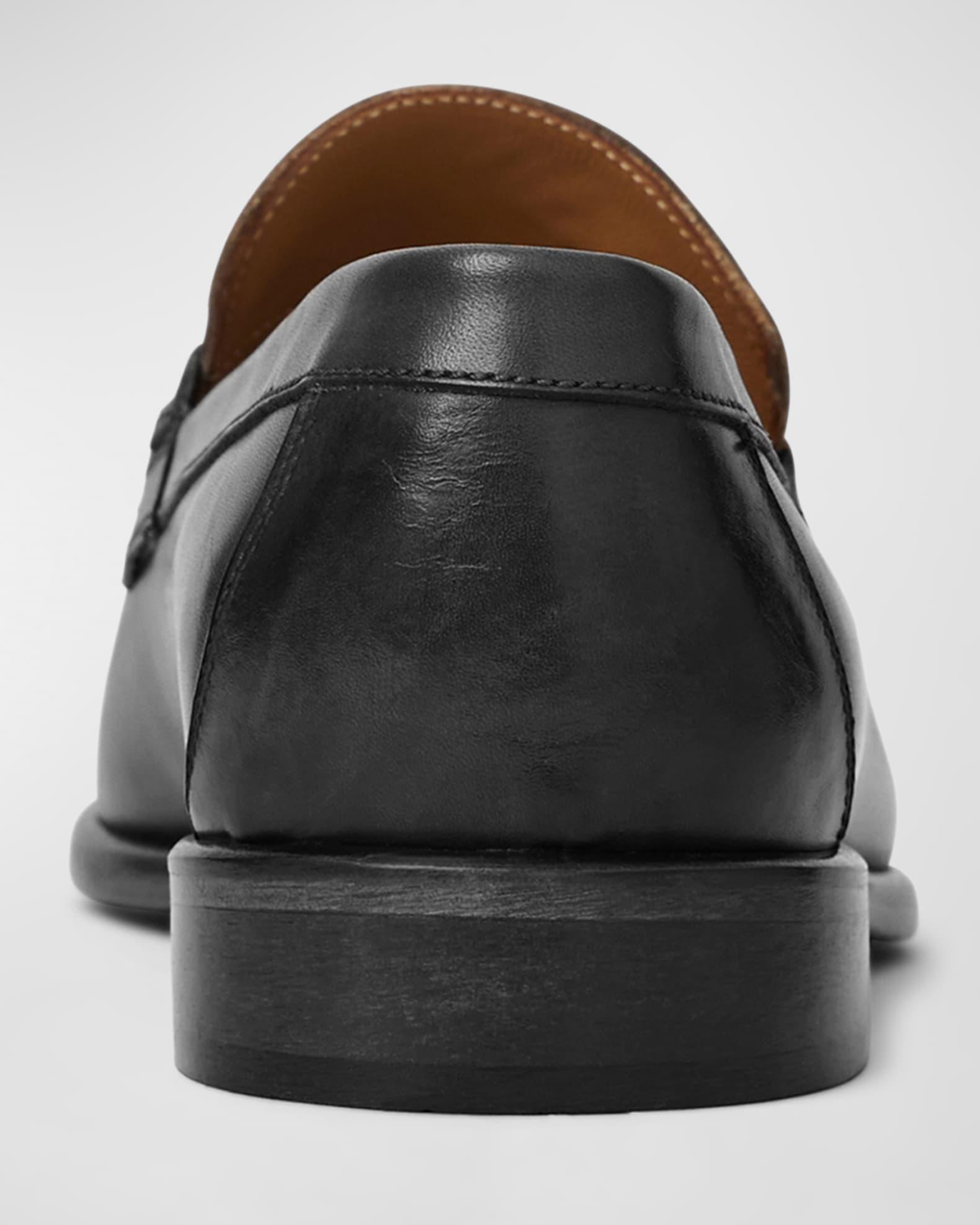 Men's Stamped-Logo Leather Penny Loafers Product Image