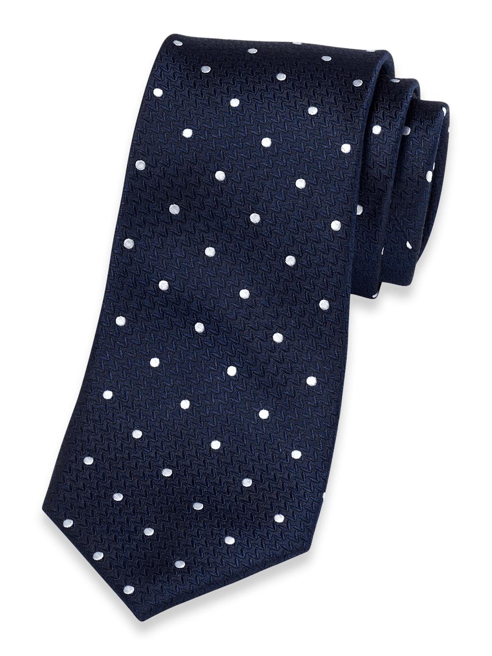 Dot Woven Silk Tie - Blue Product Image