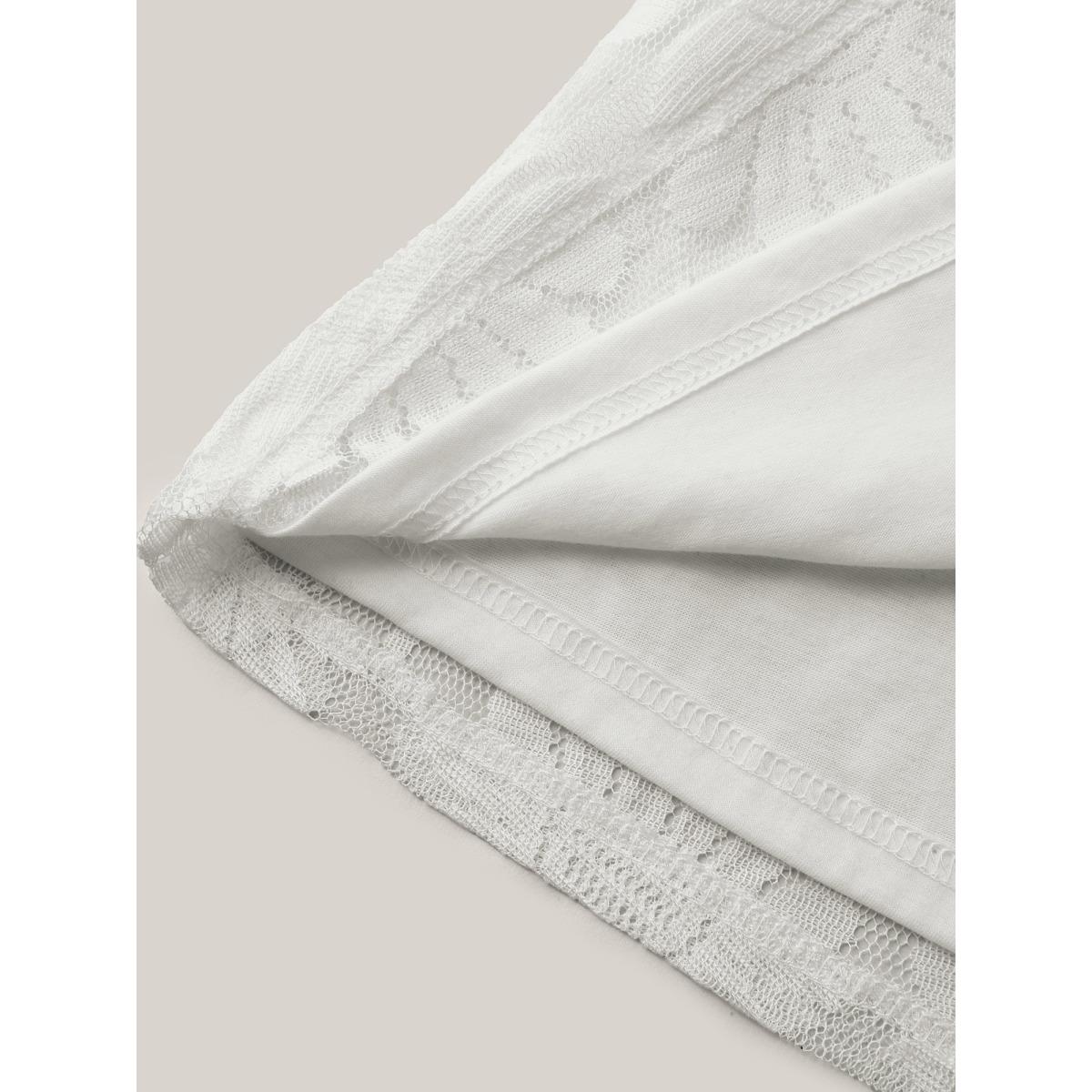 Plus Size Lace Lined Flowy Tank Top Women Originalwhite Boho Non Round Neck Vacation Tank Tops Camis BloomChic 18-20/2X Product Image