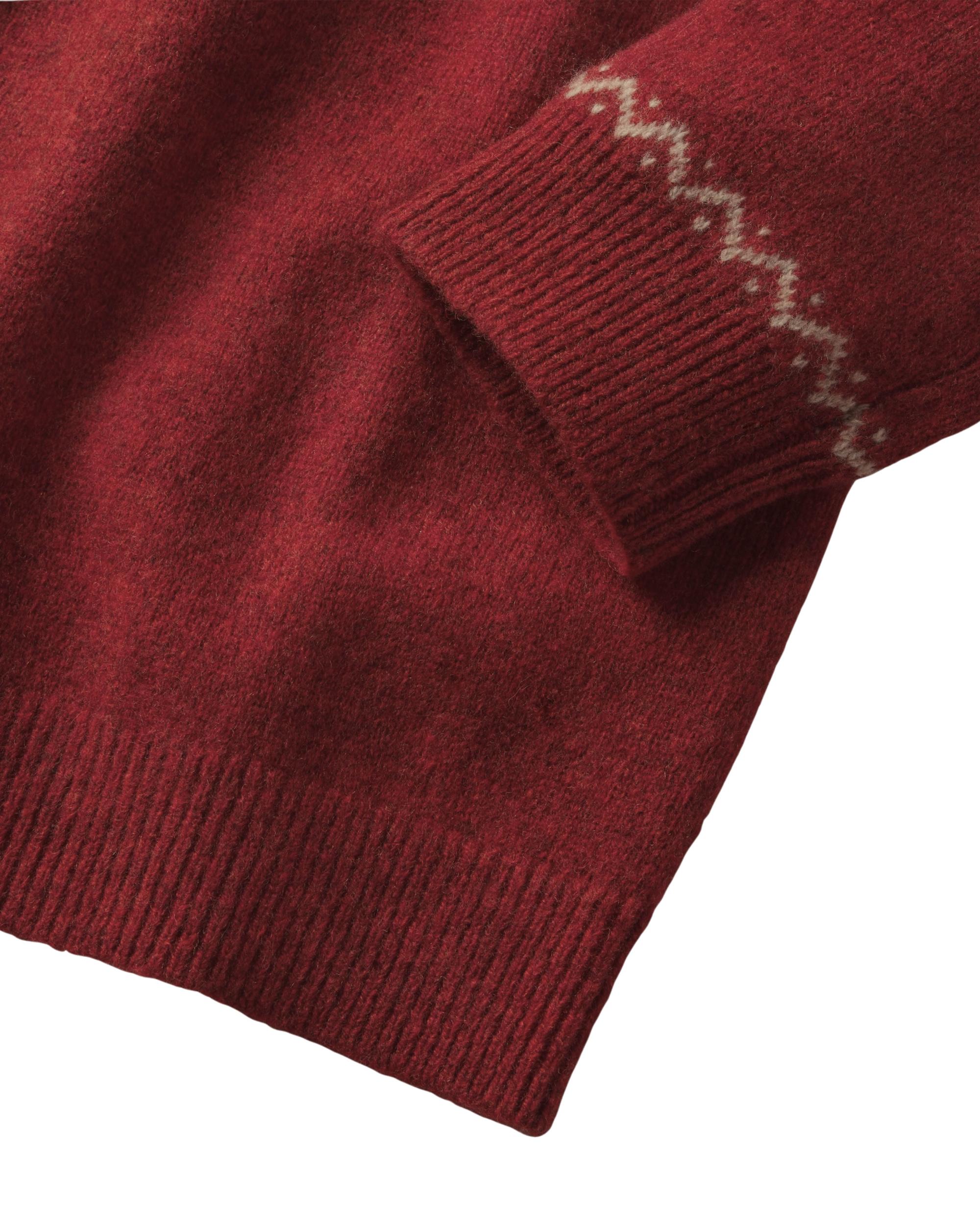 Reindeer Lambswool Sweater Crew - Holiday Red Product Image