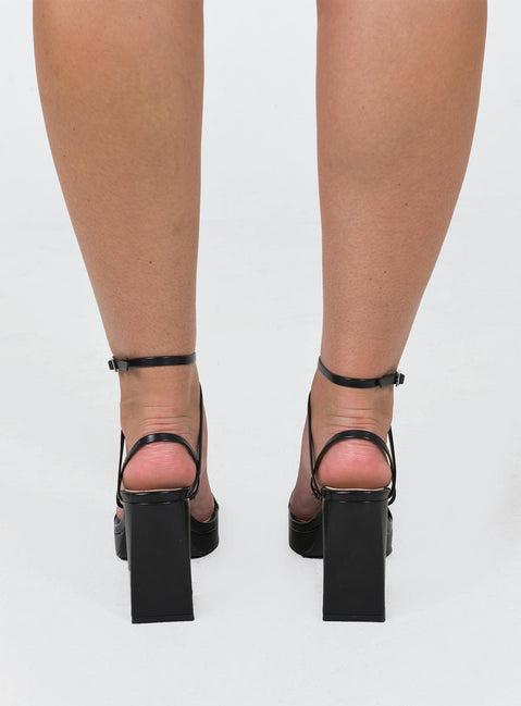 Tessie Ankle Strap Heels Matte Black Product Image