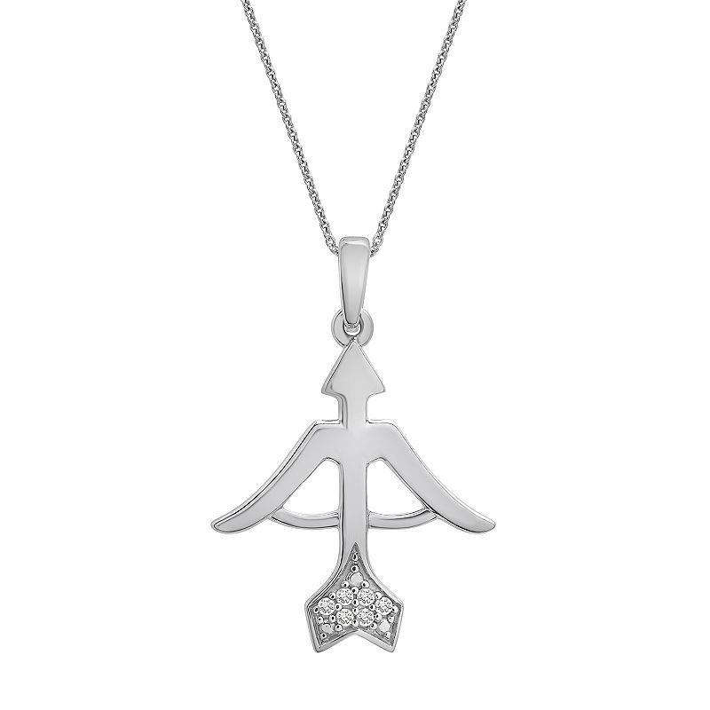 Sterling Silver Diamond Accent Zodiac Sign Pendant Necklace, Women's, Size: 18", Aries Product Image