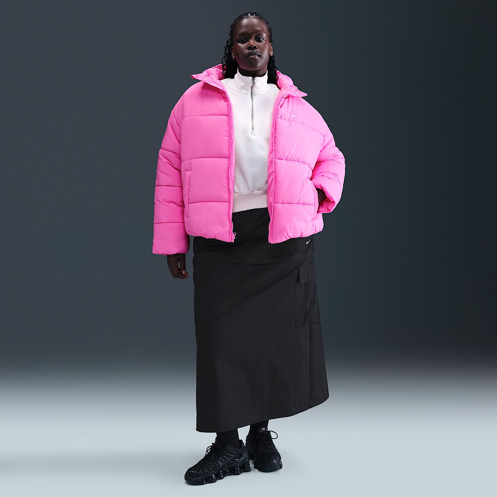 Womens Nike Sportswear Classic Puffer Therma-FIT Loose Hooded Jacket (Plus Size) | FZ5901-675 Product Image