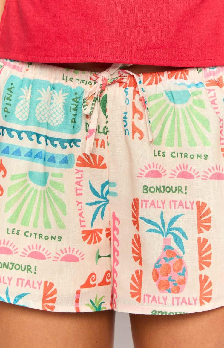 Ottie Dolce Vita Print Shorts Product Image