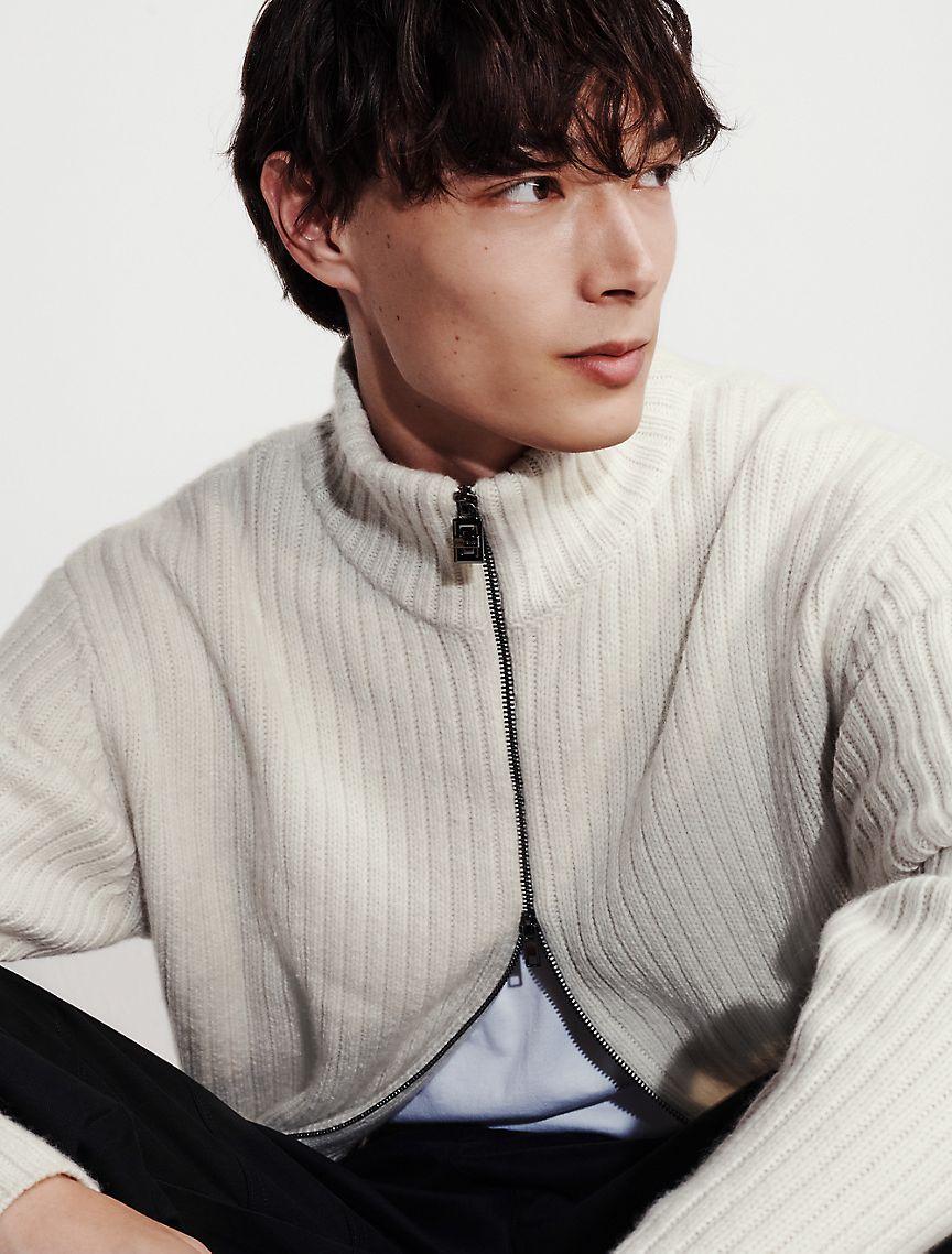 Ribbed Zip Sweater Product Image