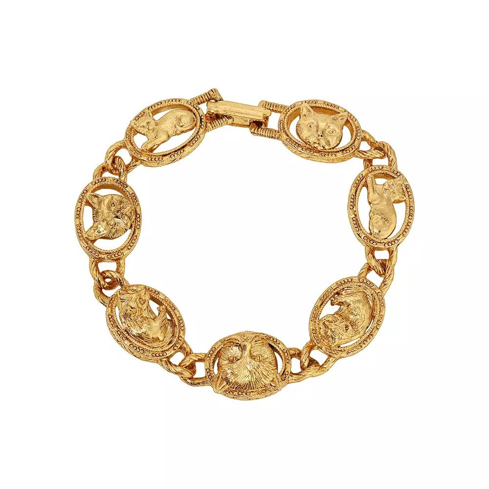 1928 Cat Link Station Bracelet, Womens, Yellow Product Image