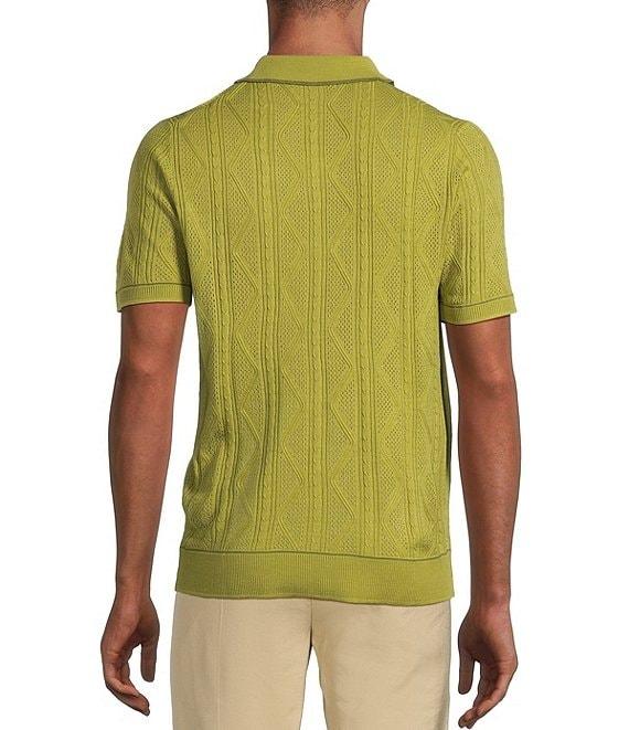 Murano Crocodile World Collection Textured Short Sleeve Tipped Polo Shirt Product Image