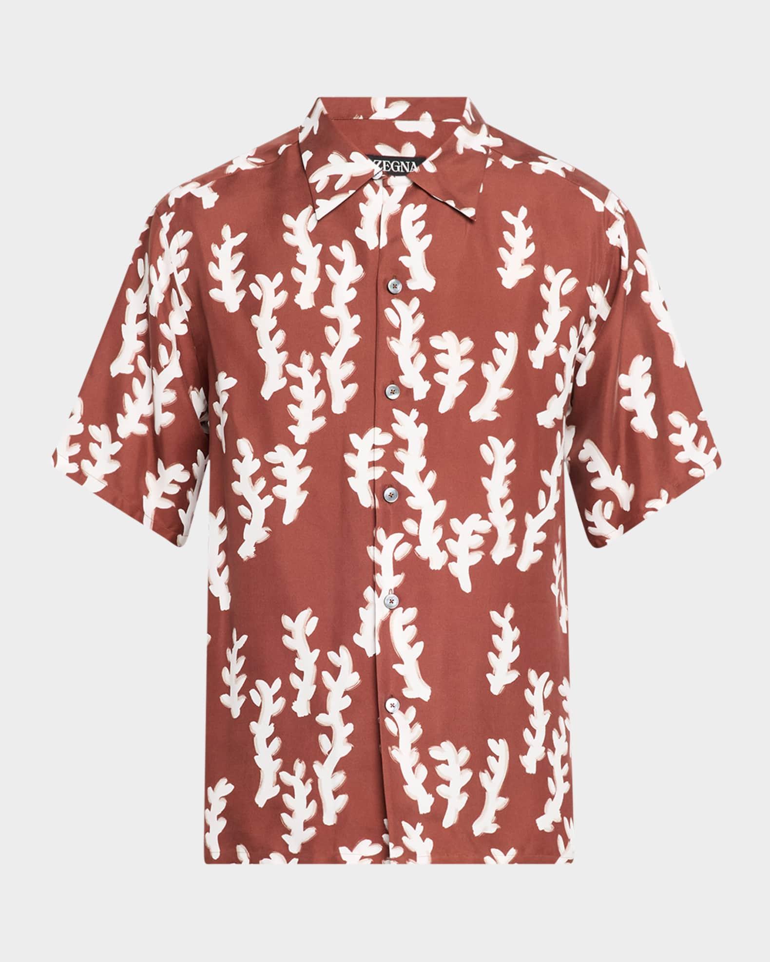 Men's Silk Oasi Print Short-Sleeve Shirt Product Image