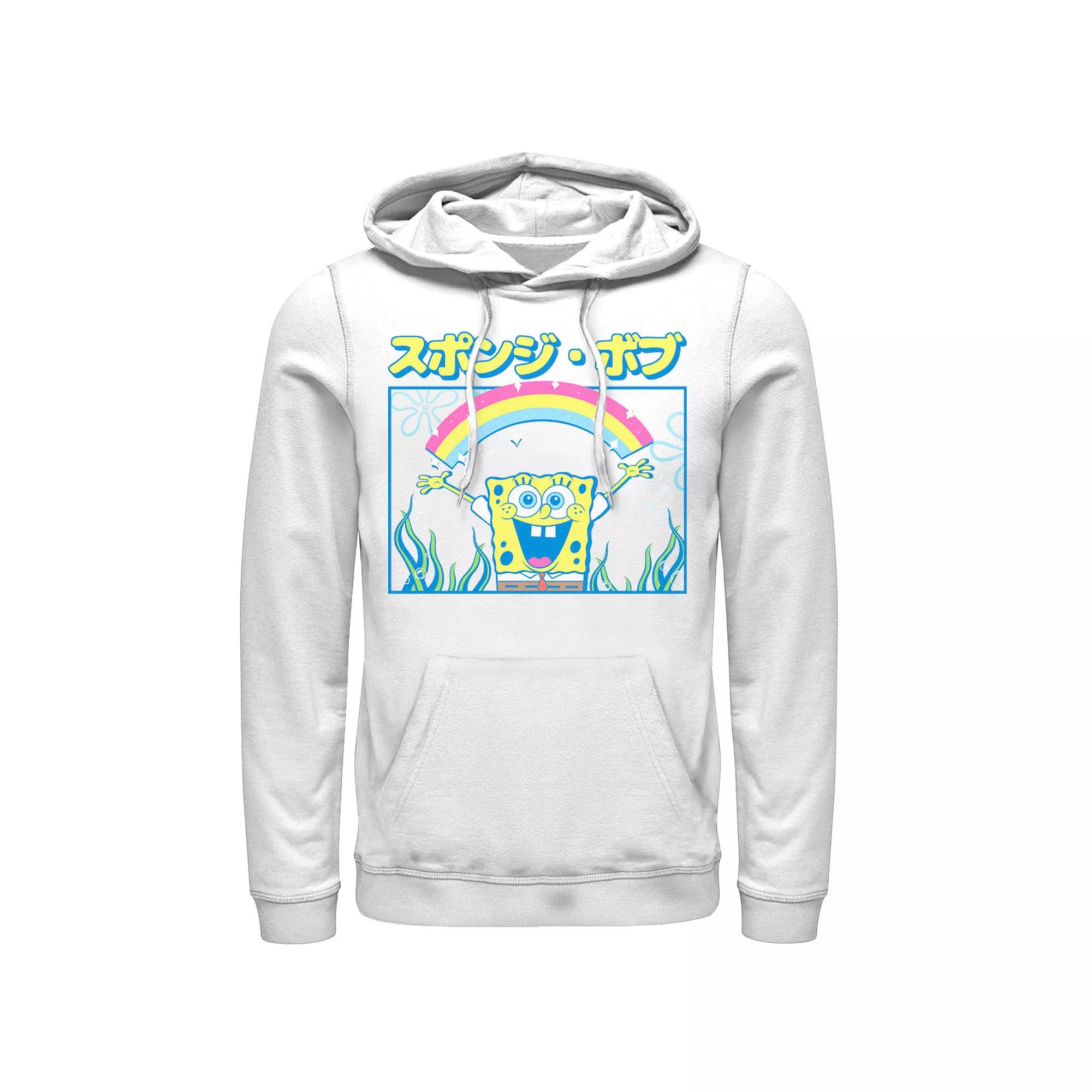 Men's Nickelodeon SpongeBob SquarePants Rainbow Kanji Poster Hoodie, Size: Large, White Product Image