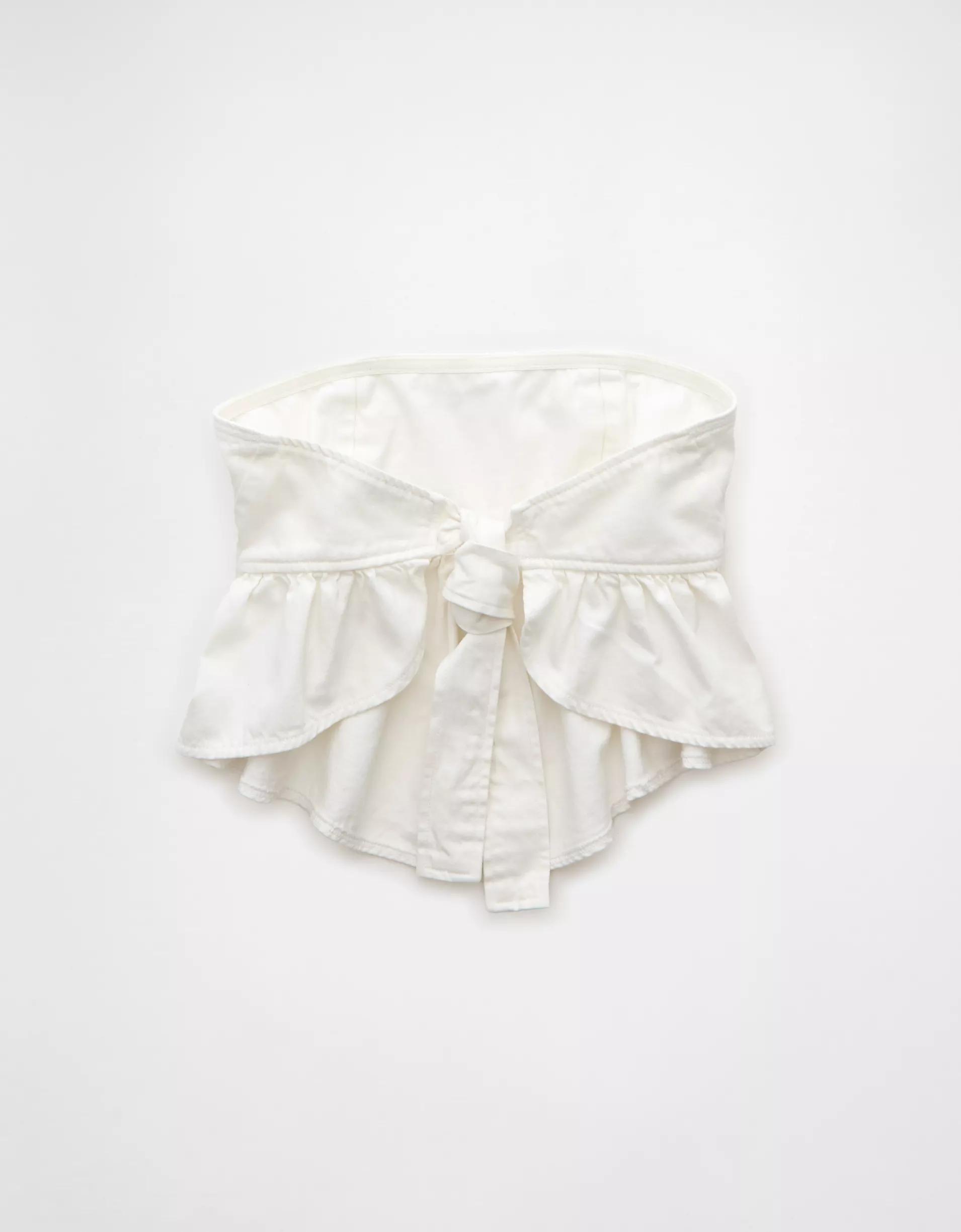 AE Denim Strapless Tie Back Babydoll Top Product Image