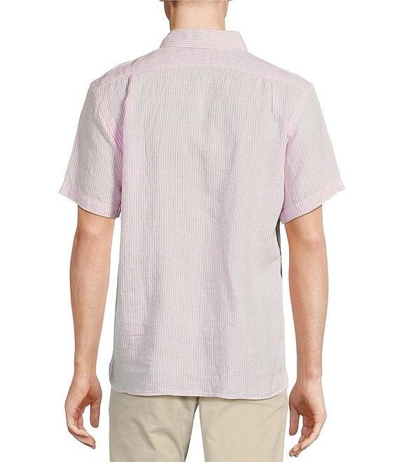 Cremieux Blue Label French Linen Stripe Short Sleeve Woven Shirt Product Image