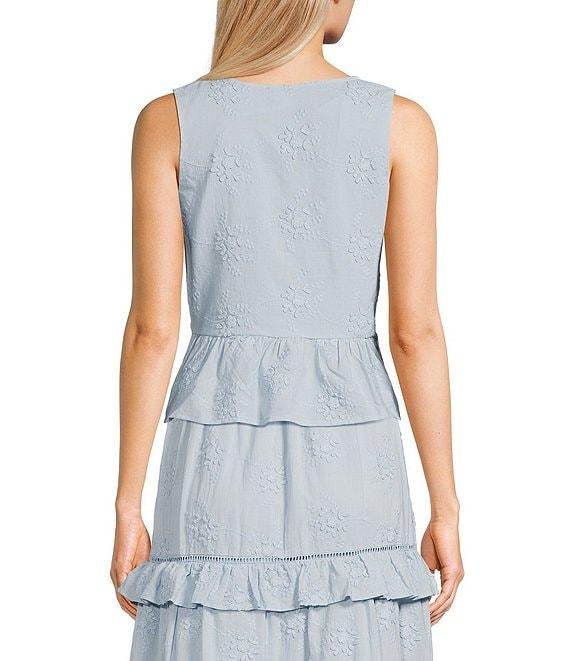 GB Woven Tie Front 3D Lace Coordinating Top Product Image