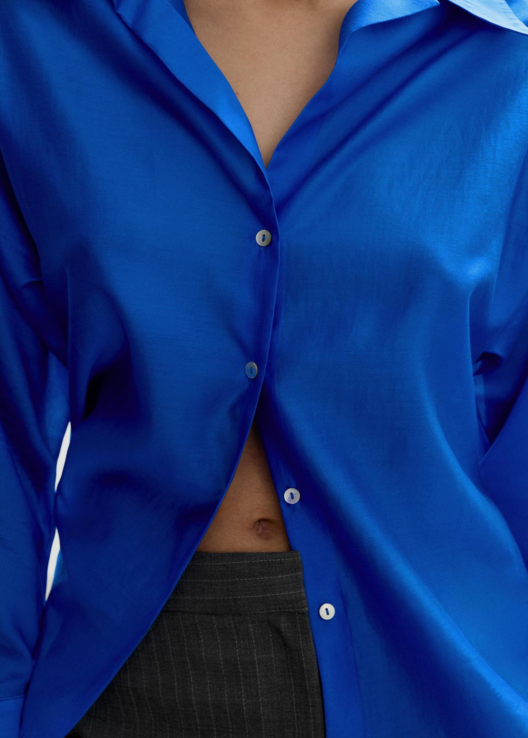 Satin lyocell shirt - Women | MANGO USA Product Image