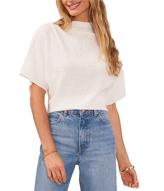 Vince Camuto Knit Cowl Neck Short Sleeve Blouse Product Image