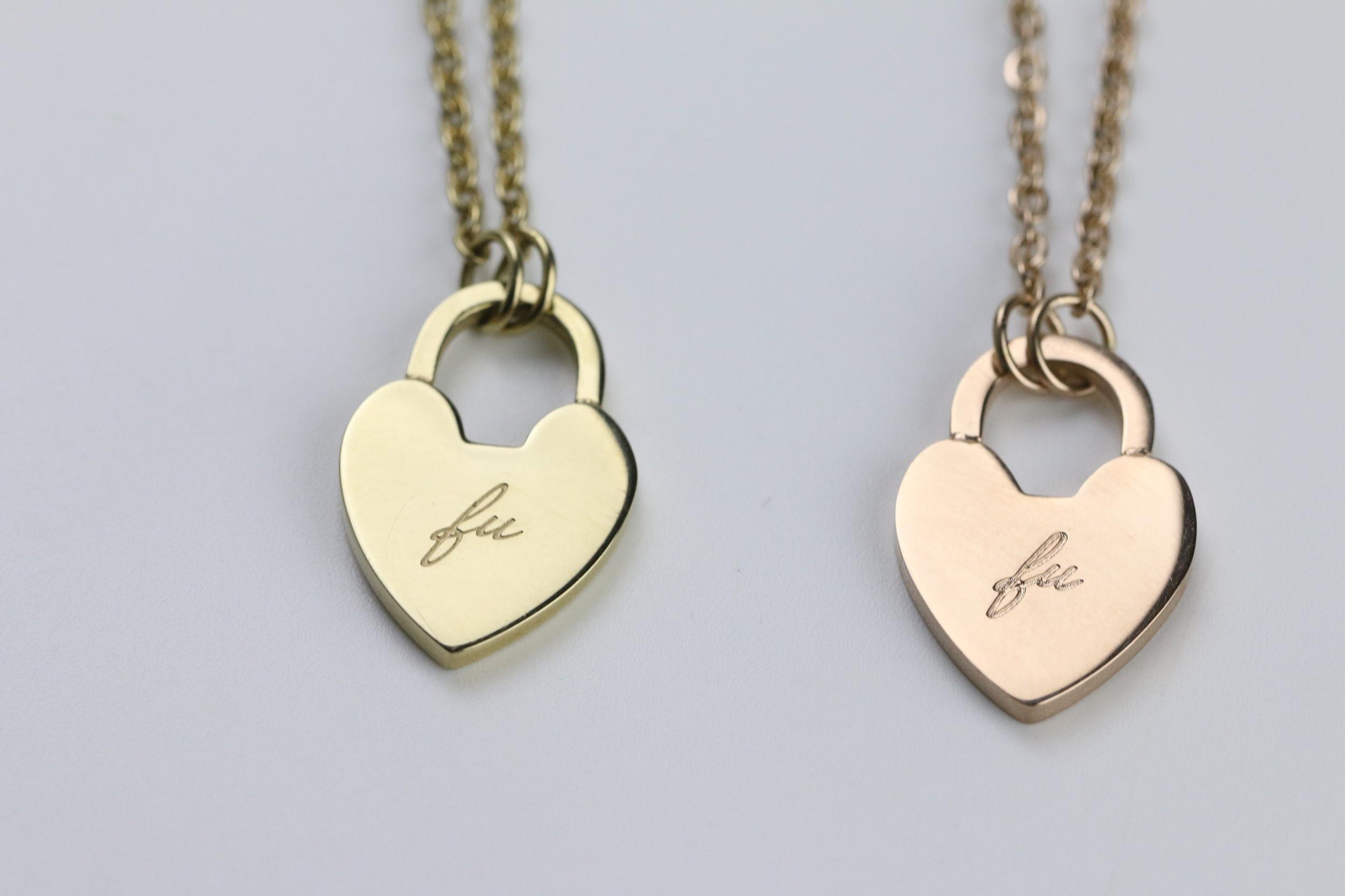 FU Heart Padlock Pendant Necklace Product Image