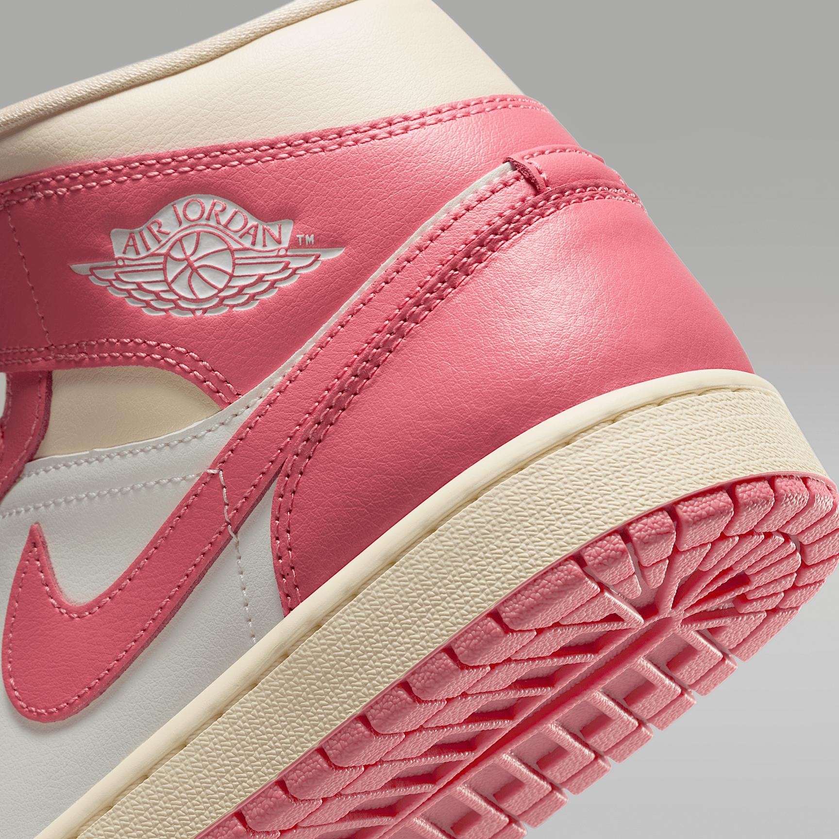 Jordan Womens Jordan AJ 1 Mid - Womens Basketball Shoes Sail/Pink Product Image