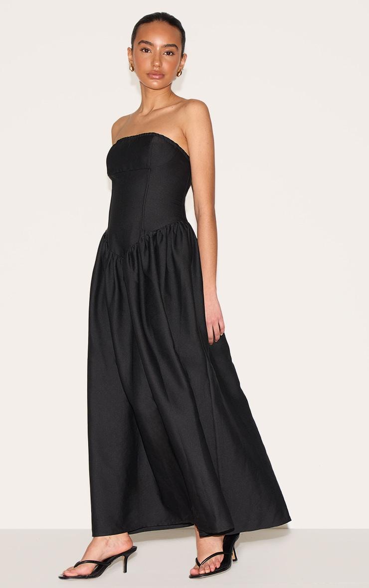 Petite Black Bandeau Floaty Maxi Dress Product Image