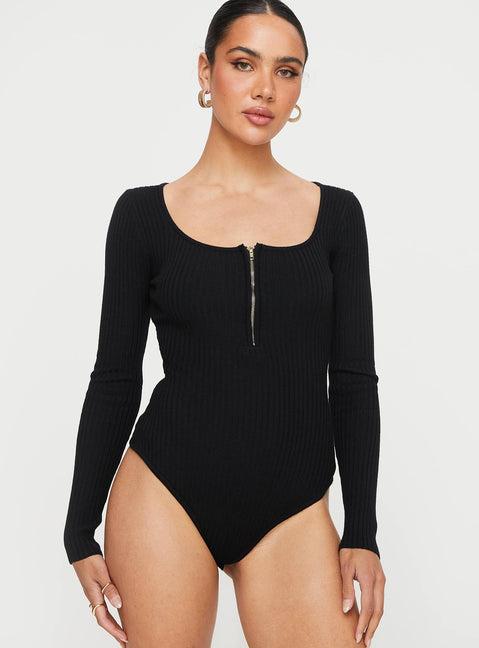 Zuma Long Sleeve Bodysuit Black Product Image