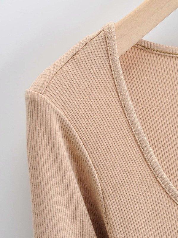 Long Sleeve Ribbed Maxi Dress Product Image