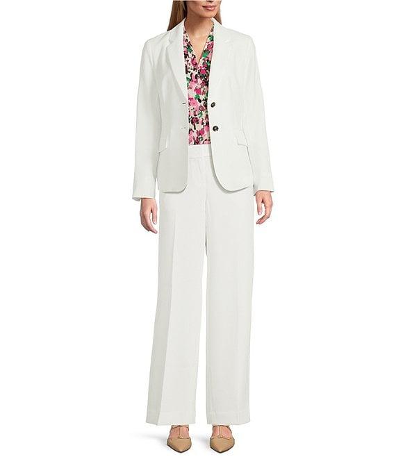 Kasper Flat Front Wide Leg Stretch Crepe Pants Product Image