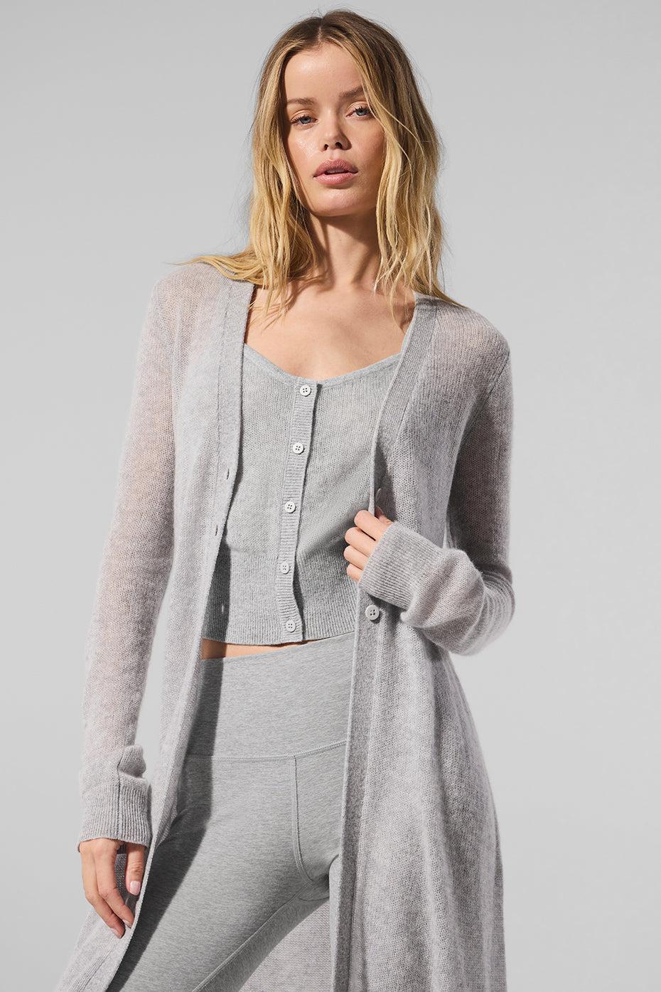 Sheer Cashmere Long Cardigan - Athletic Heather Grey Product Image