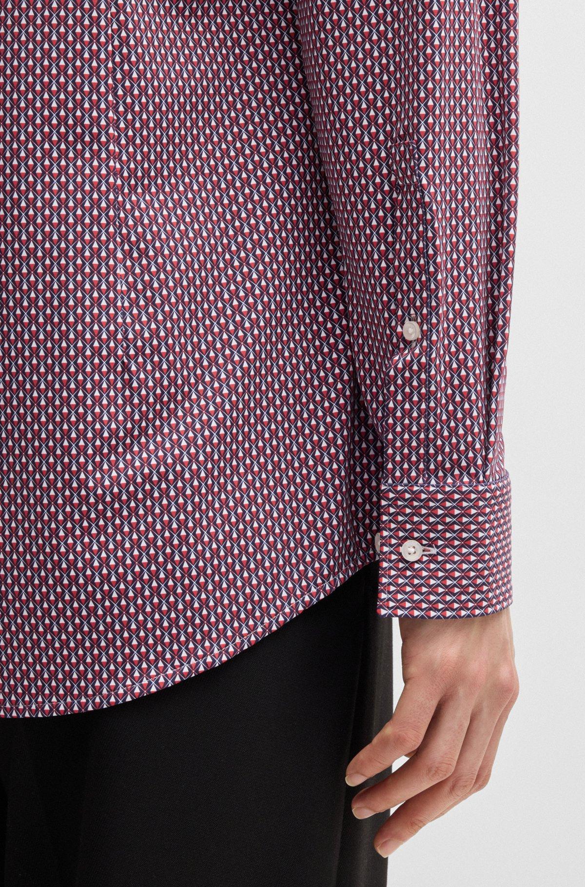 Slim-fit shirt in printed performance-stretch jersey Product Image