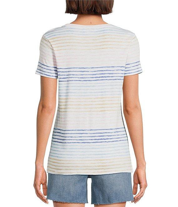 Tommy Bahama Ashby Isles Seabright Stripe Slub Ribbed Knit Crew Neck Short Sleeve Tee Product Image