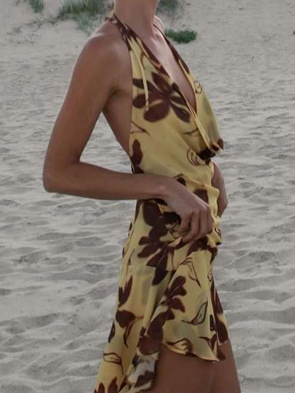 Floral Print Wrap Mini Dress Product Image