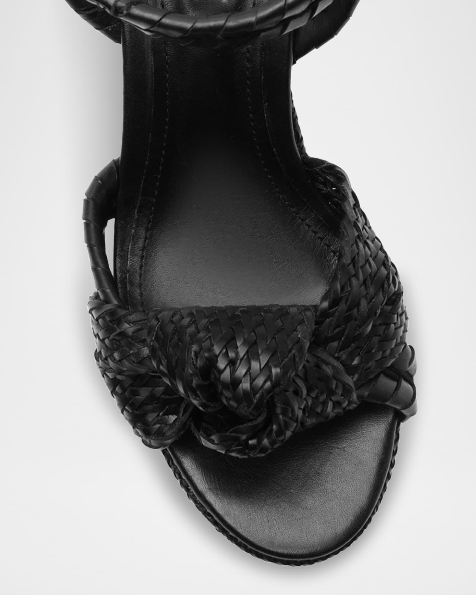 Khari Knotted Leather Ankle-Strap Platform Sandals Product Image