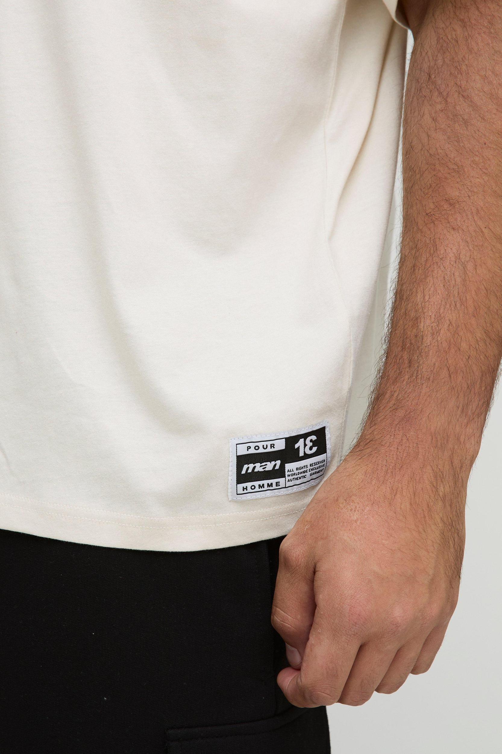 Plus Oversized Pour Homme Print T-Shirt | boohooMAN USA Product Image