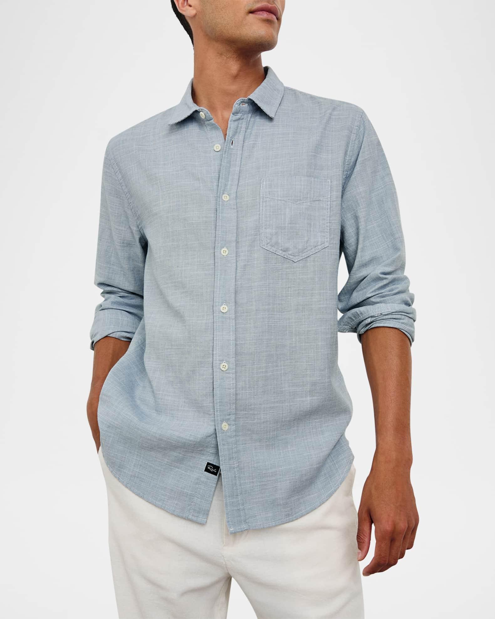 Men's Wyatt Cotton Casual Button-Down Shirt Product Image