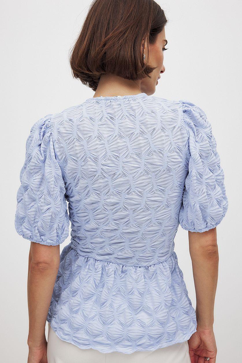 Puff Sleeve Tie Top Product Image