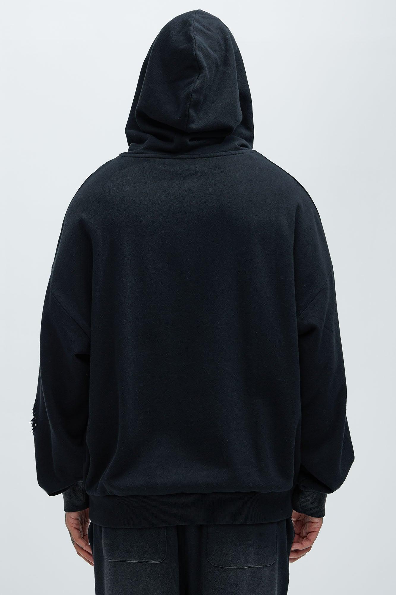 Tyson Brushed Oversized Hoodie - Black Wash Product Image