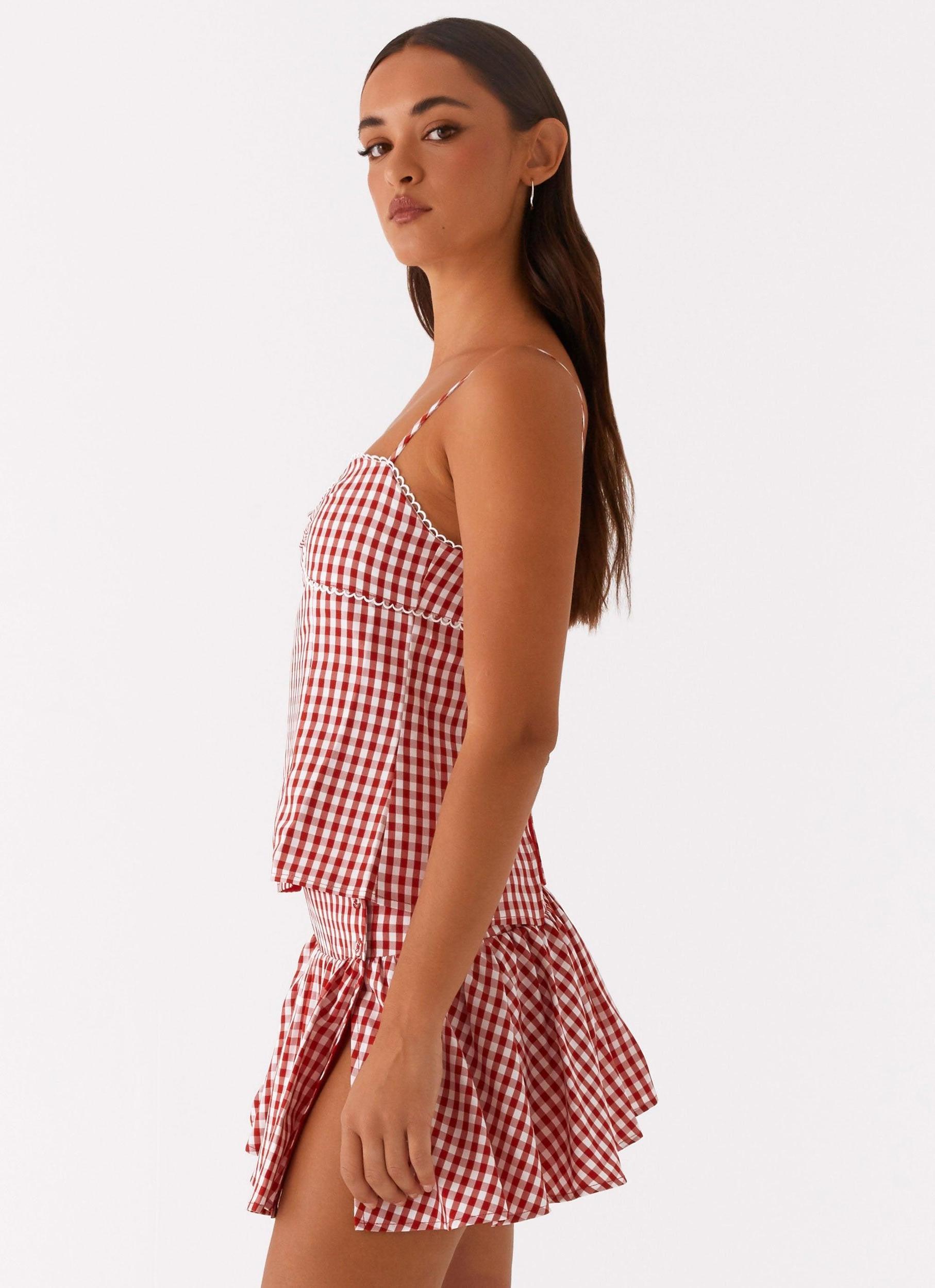Bellamy Top - Red Gingham Product Image