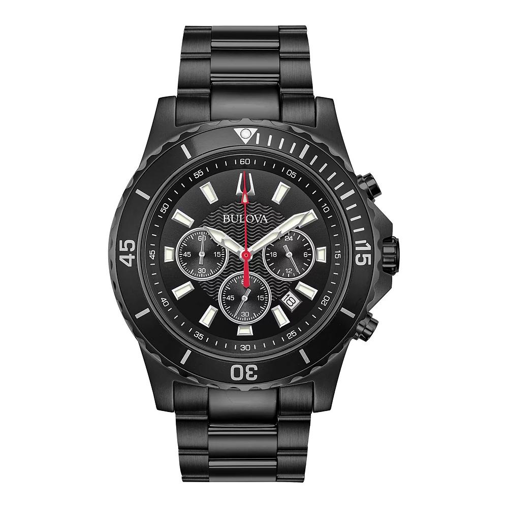 Bulova Men's Black Stainless Steel Chronograph Watch - 98B337,  Product Image