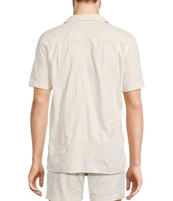 Murano Crocodile World Collection Slim Fit Place Print Embroidered Short Sleeve Woven Camp Shirt Product Image