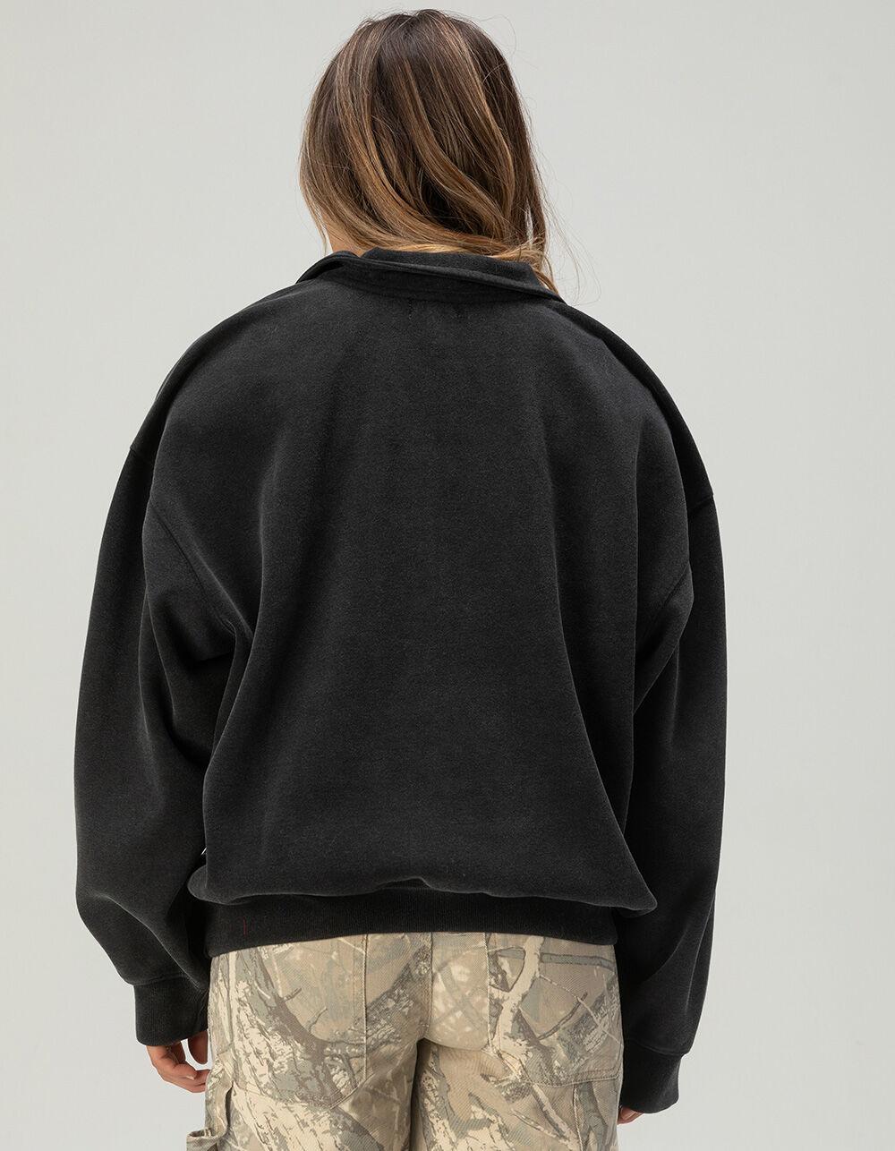 TILLYS Half-Zip Womens Sweatshirt - BLACK Product Image