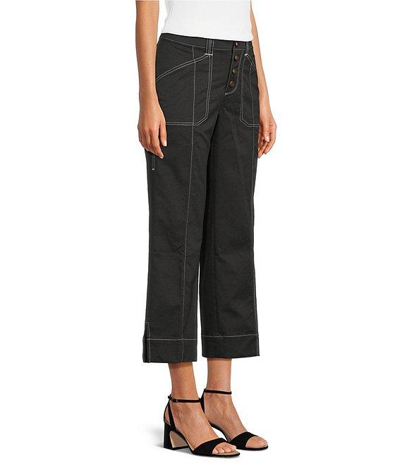 KARL LAGERFELD PARIS Contrast Trim Wide Leg Coordinating Pants Product Image
