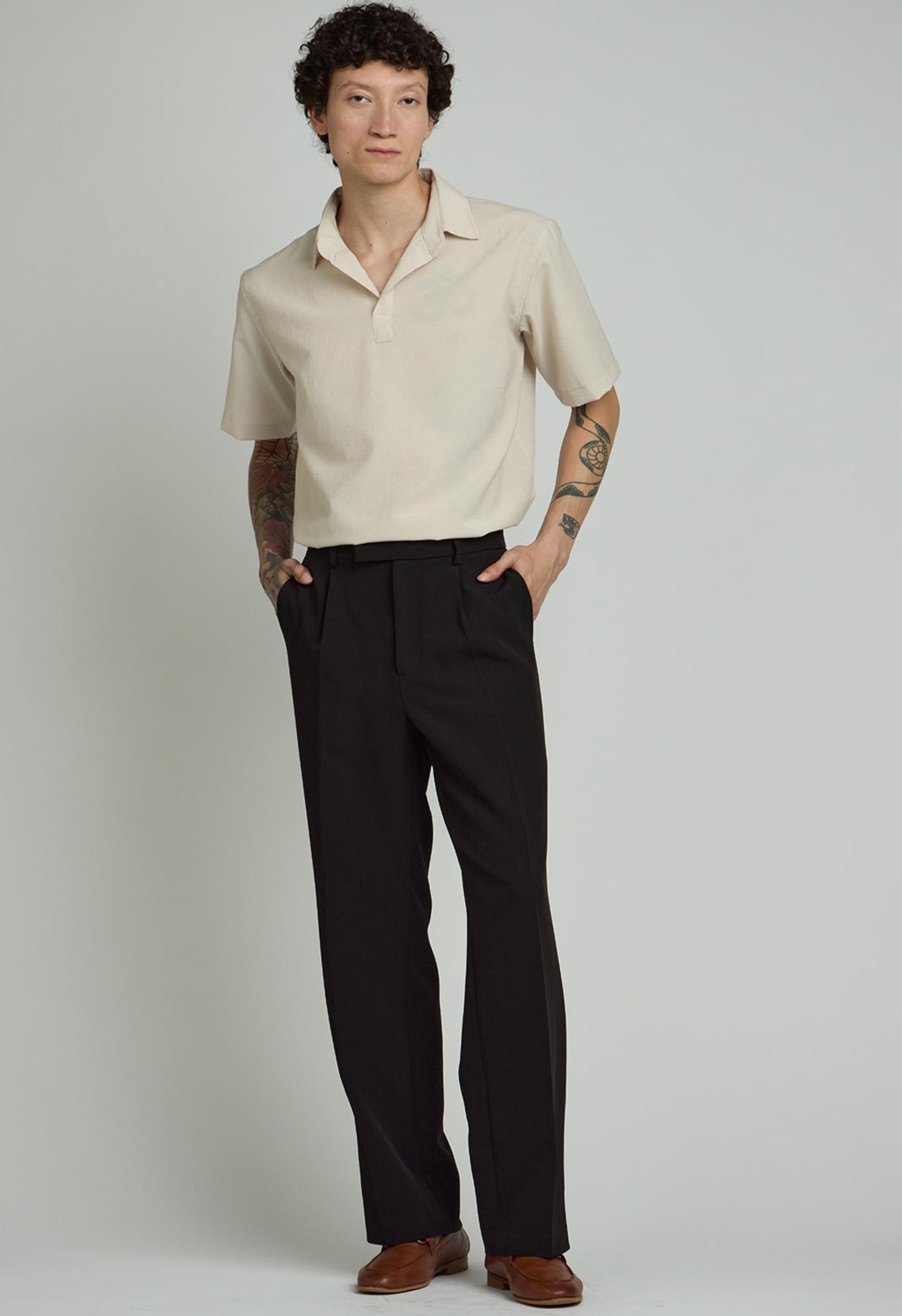 Mens Cole Wrinkle Free Trouser in Black Product Image