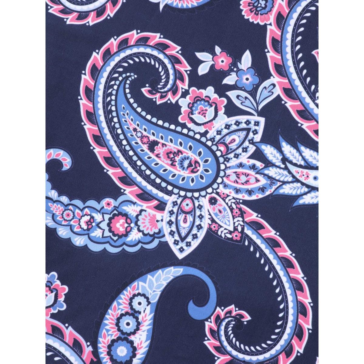 Plus Size Paisley Print Ruched One-Piece Swimsuit Women's Swimwear Indigo Resort Gathered Curve Bathing Suits High stretch One Pieces BloomChic 22-24/3X Product Image